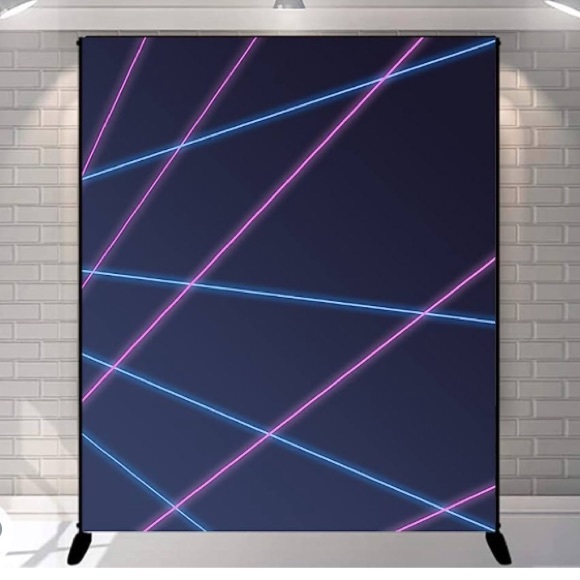 80’s Laser Photo Backdrop and I Love the 80’s Banner - Picture 4 of 7